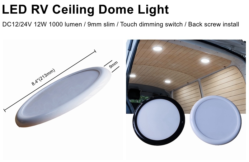 The Ultra-Thin Touch-Dimming Round 12V RV Ceiling Lights for Next-Generation Interiors